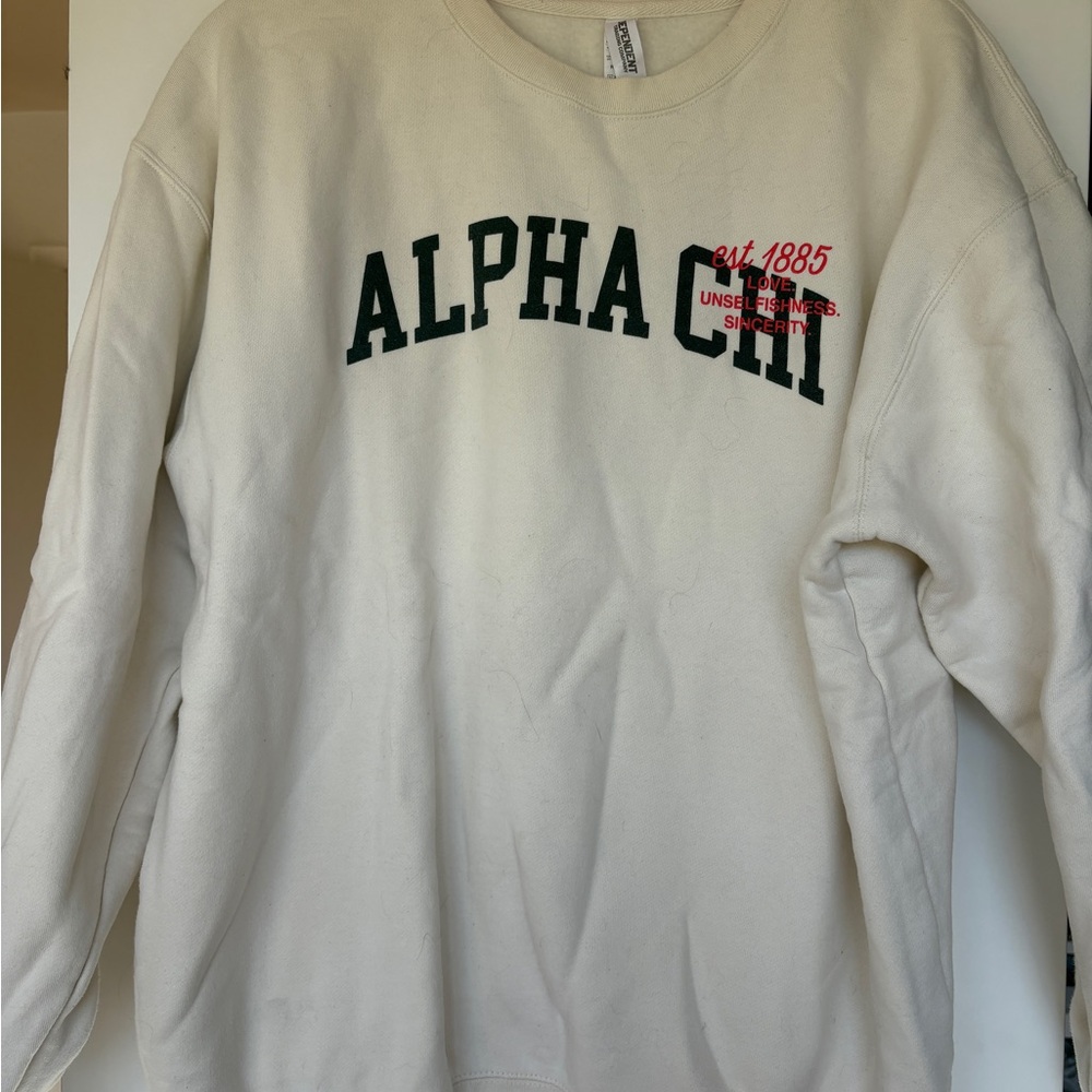 Alpha chi Cream Sweatshirt